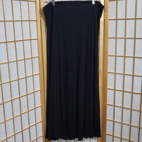 Torrid black knit car wash skirt maxi long slits EUC size 0 or large or 12 - Picture 3 of 8
